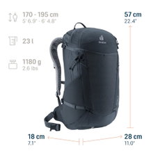 Deuter Wanderrucksack Futura 23 (für Tagestouren, komfortables Tragesystem) schwarz - 23 Liter